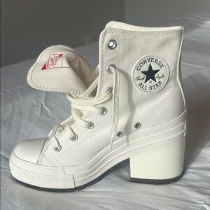 Converse All Star Women's Cream White Platform Heeled Boots